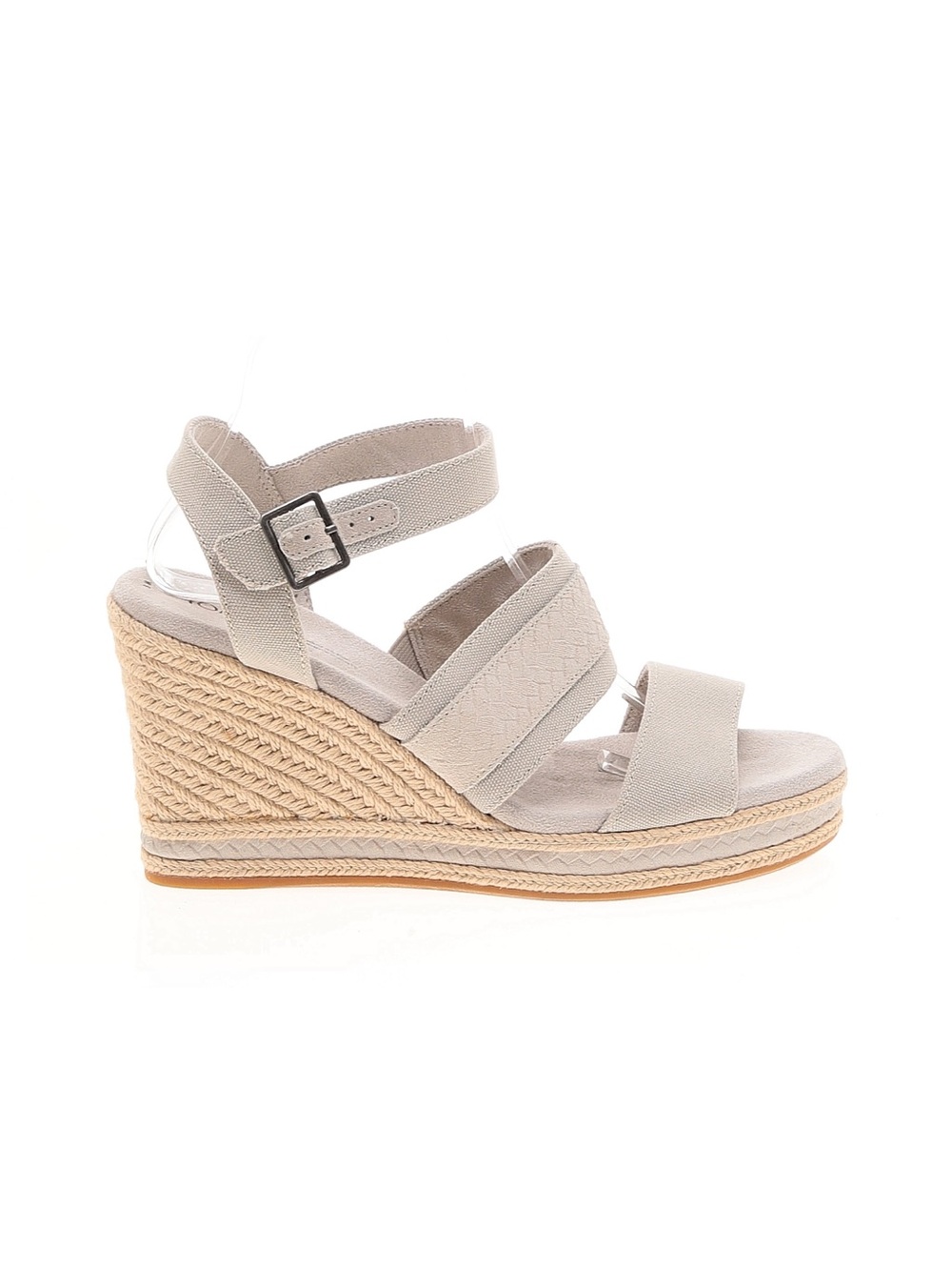 Toms Neutral Beige Espadrille Wedge Sandals